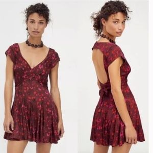 Free People Women's It Takes Two Crossover Skater Mini Dress Open Back S